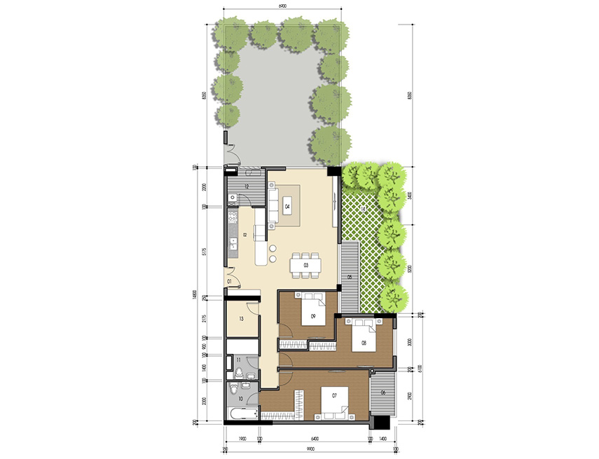 Căn hộ 3PN - 126.30m 2D