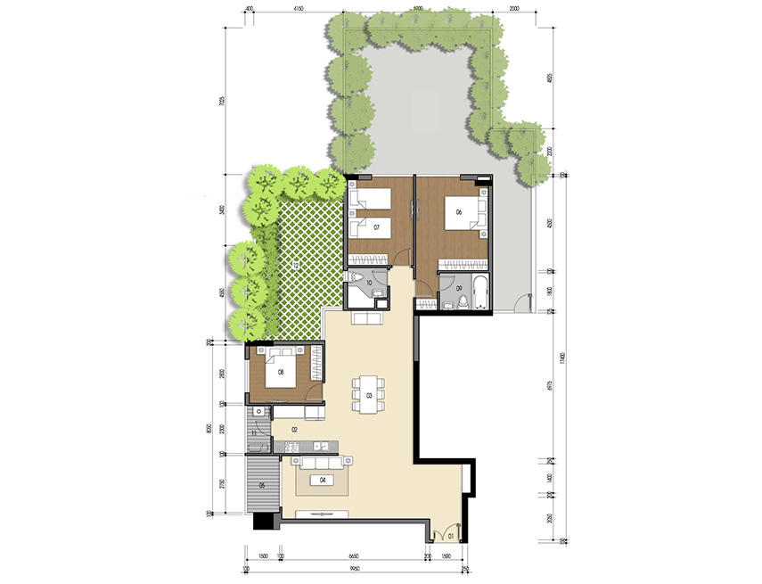 Căn hộ 3PN - 126.58m 2D