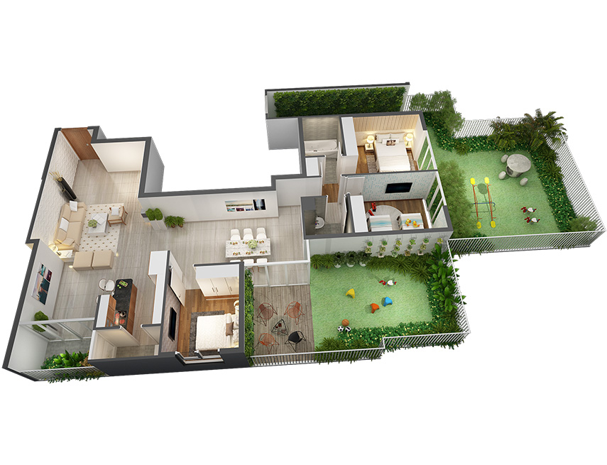 Căn hộ 3PN - 129.93m 3D