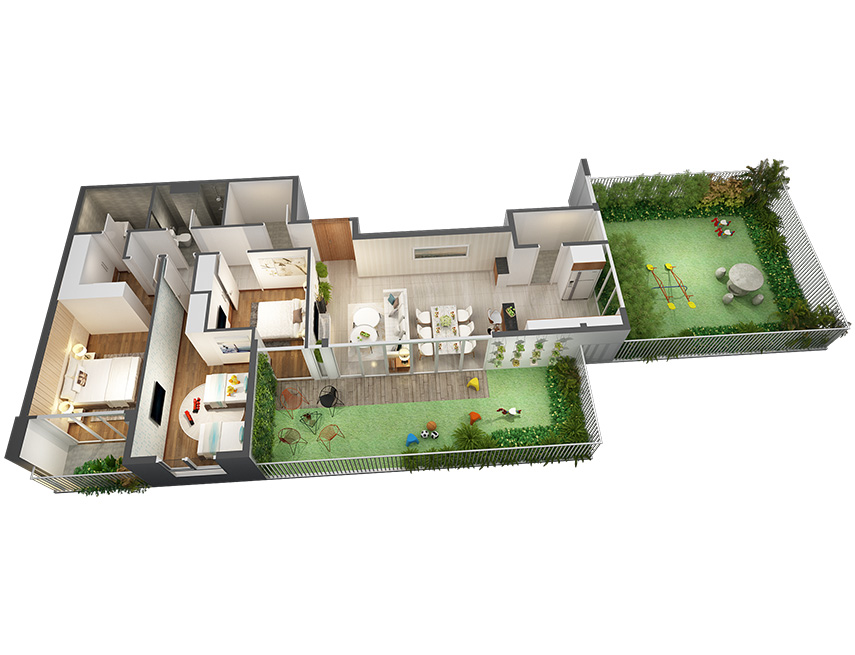 Căn hộ 3PN - 123.25m 3D