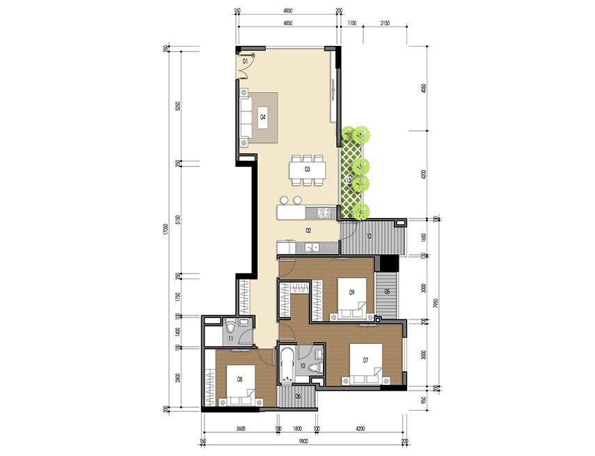 Căn hộ 3PN - 114.68m 2D