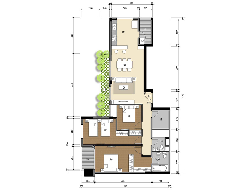 Căn hộ 3PN - 114.85m 2D