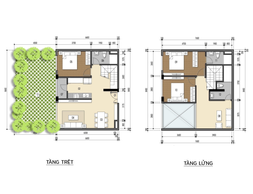 Căn hộ 3PN - 114.87m 2D