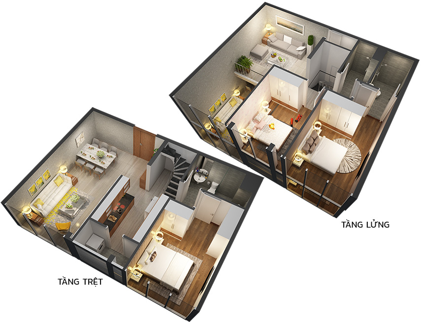 Căn hộ 3PN - 114.87m 3D