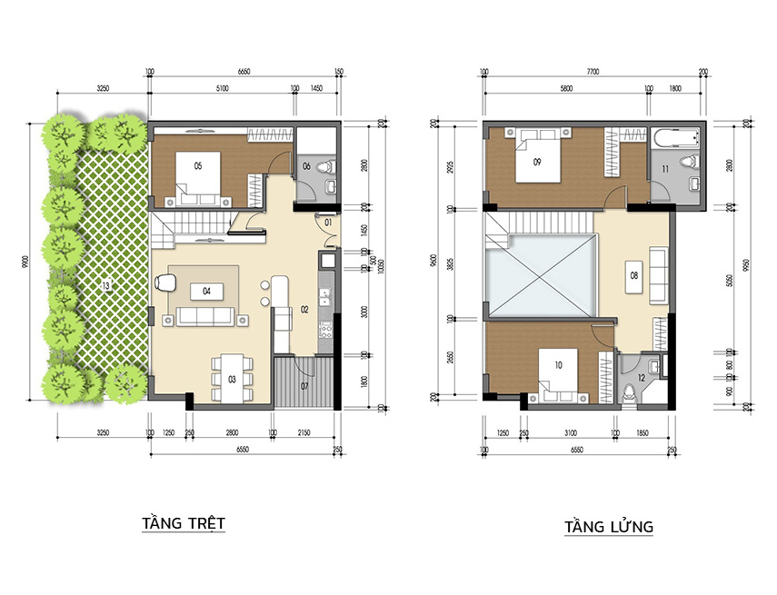 Căn hộ 3PN - 127.70m 2D