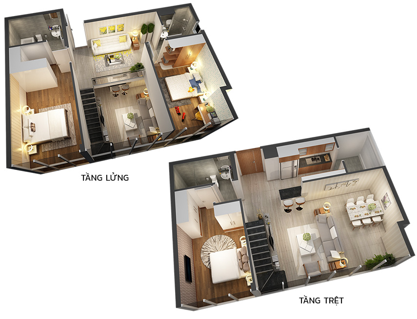 Căn hộ 3PN - 127.70m 3D