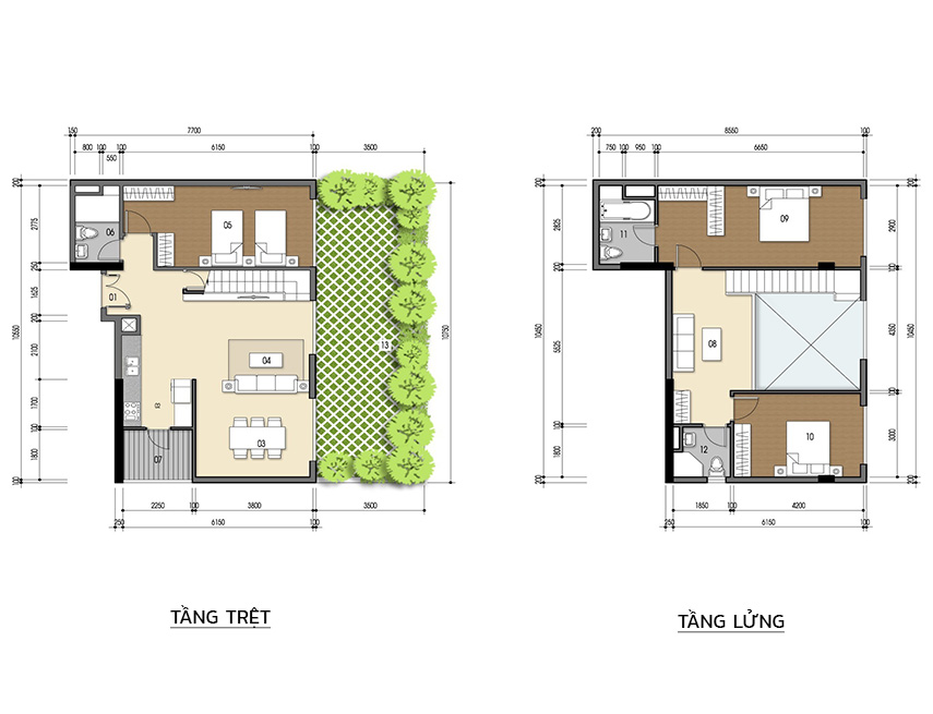 Căn hộ 3PN - 135.27m 2D